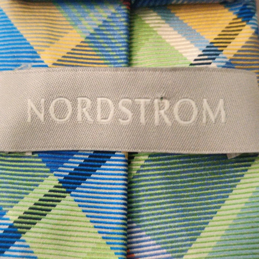 Kids Nordstrom Silk Plaid Blue, Yellow and Green Tie NWOT